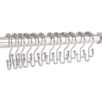 Ganci per doccia Utopia Alley - Anelli doppi per tenda da doccia per bagno - Ganci per tenda da doccia resistenti alla ruggine - Set da 12, cromati