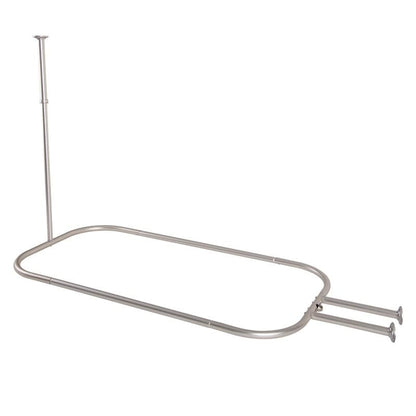 Asta doccia a cerchio in alluminio antiruggine Utopia Alley con supporto a soffitto per vasca con piedini, 46 * 22 pollici