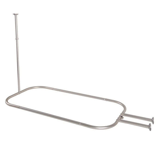 Asta doccia a cerchio in alluminio antiruggine Utopia Alley con supporto a soffitto per vasca con piedini, 46 * 22 pollici