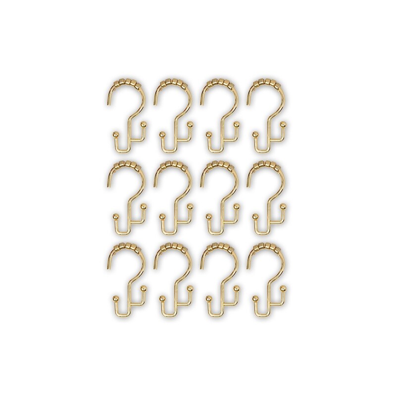 Ganci per doccia Utopia Alley - Anelli doppi per tenda da doccia per bagno - Ganci per tenda da doccia resistenti alla ruggine - Set da 12, oro