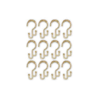 Ganci per doccia Utopia Alley - Anelli doppi per tenda da doccia per bagno - Ganci per tenda da doccia resistenti alla ruggine - Set da 12, oro