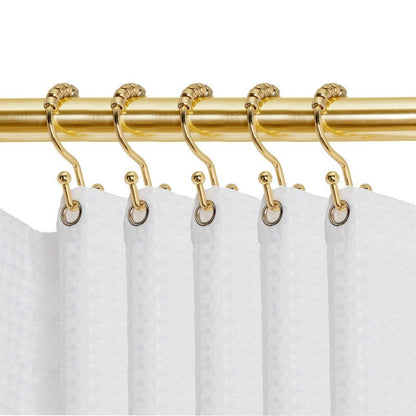 Ganci per doccia Utopia Alley - Anelli doppi per tenda da doccia per bagno - Ganci per tenda da doccia resistenti alla ruggine - Set da 12, oro