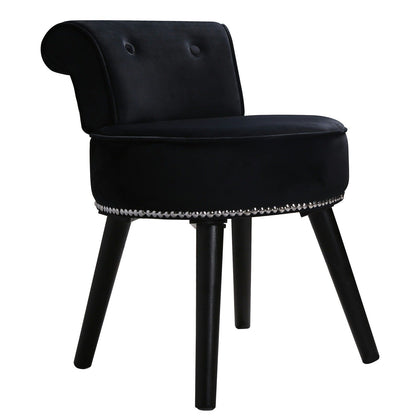 Sedia da trucco VEIKOUS con schienale basso e gambe in legno - 17,3 x 15,7 x 25,1