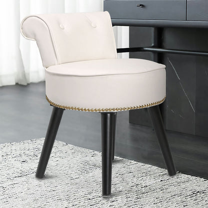 Sedia da trucco VEIKOUS con schienale basso e gambe in legno - 17,3 x 15,7 x 25,1