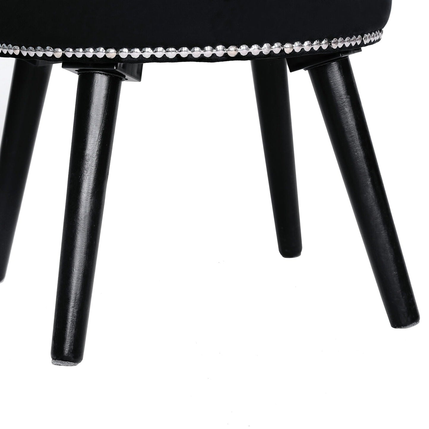 Sedia da trucco VEIKOUS con schienale basso e gambe in legno - 17,3 x 15,7 x 25,1