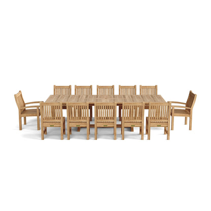 Set da pranzo rettangolare Valencia Sahara da 13 pezzi