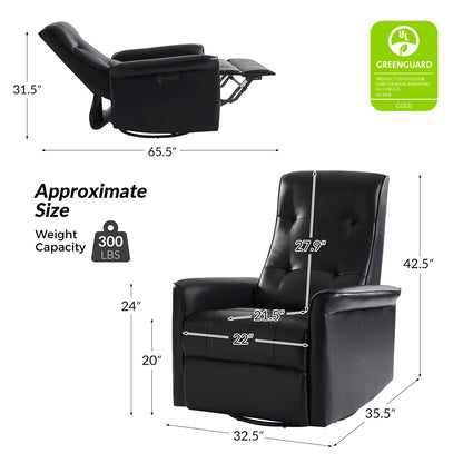 Poltrona reclinabile elettrica girevole Valentin Modern in similpelle con porte USB, set da 2 di HULALA HOME