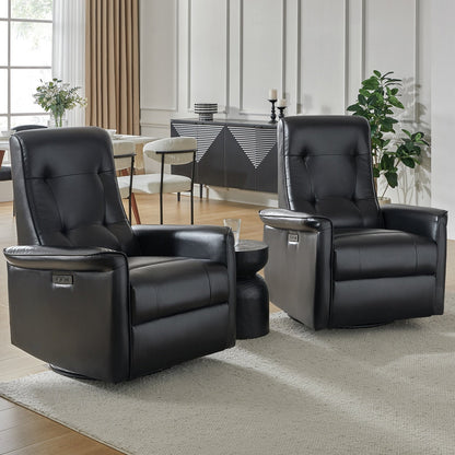 Poltrona reclinabile elettrica girevole Valentin Modern in similpelle con porte USB, set da 2 di HULALA HOME
