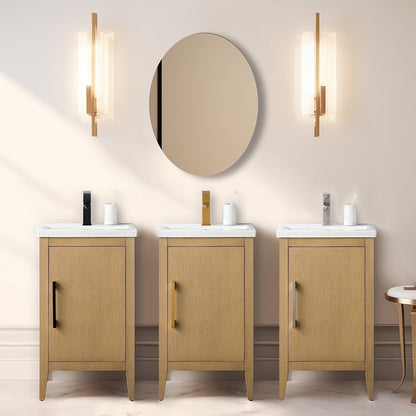 Mobiletto per lavabo da bagno Vanity Art 20 o 24 o 30 con piano in ceramica