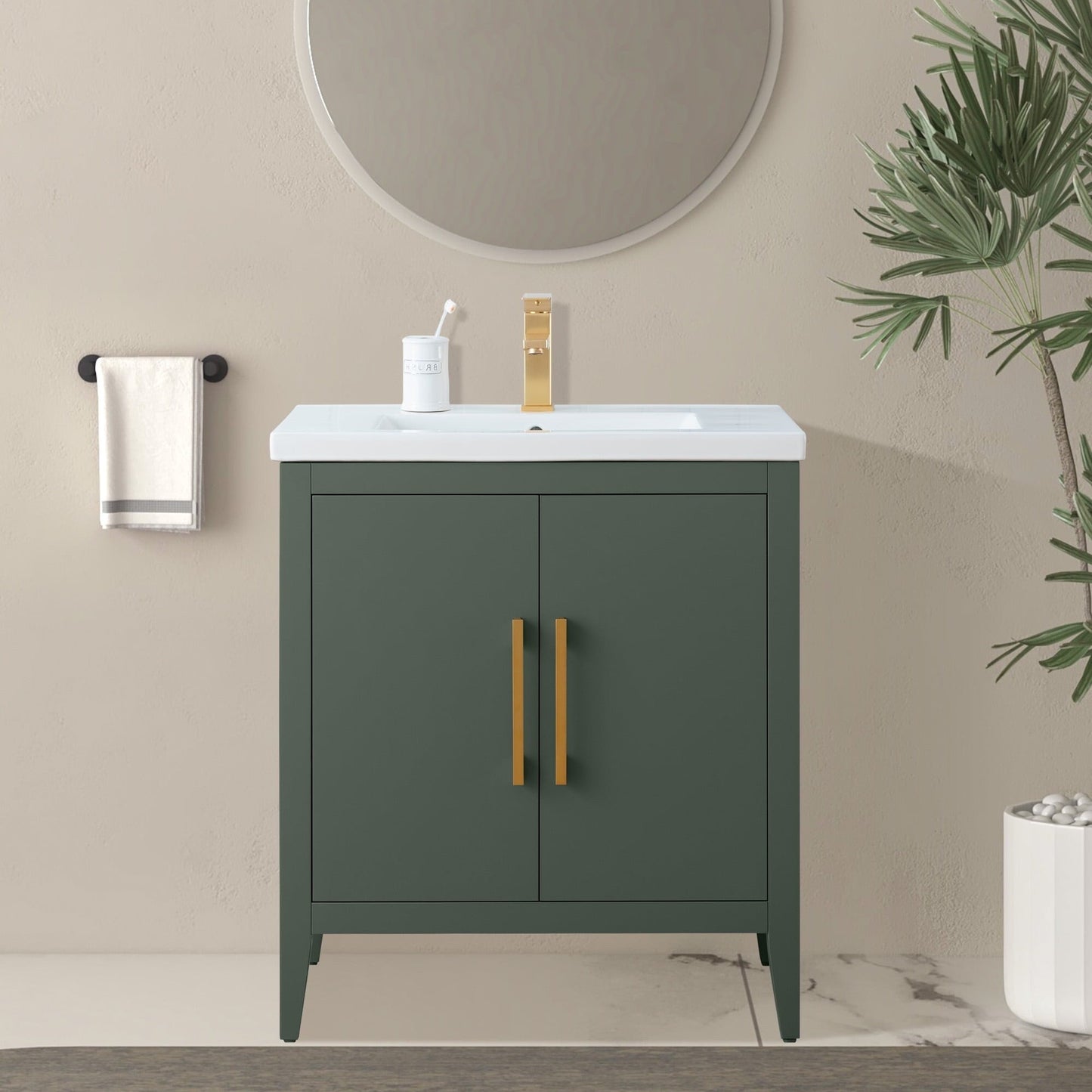 Mobiletto per lavabo da bagno Vanity Art 20 o 24 o 30 con piano in ceramica