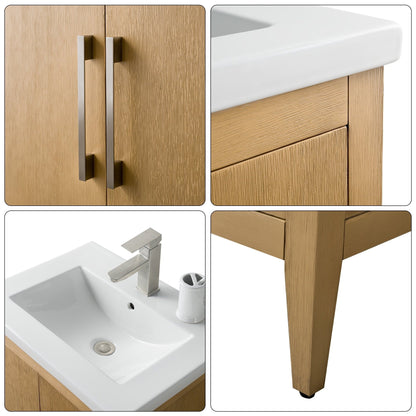 Mobiletto per lavabo da bagno Vanity Art 20 o 24 o 30 con piano in ceramica