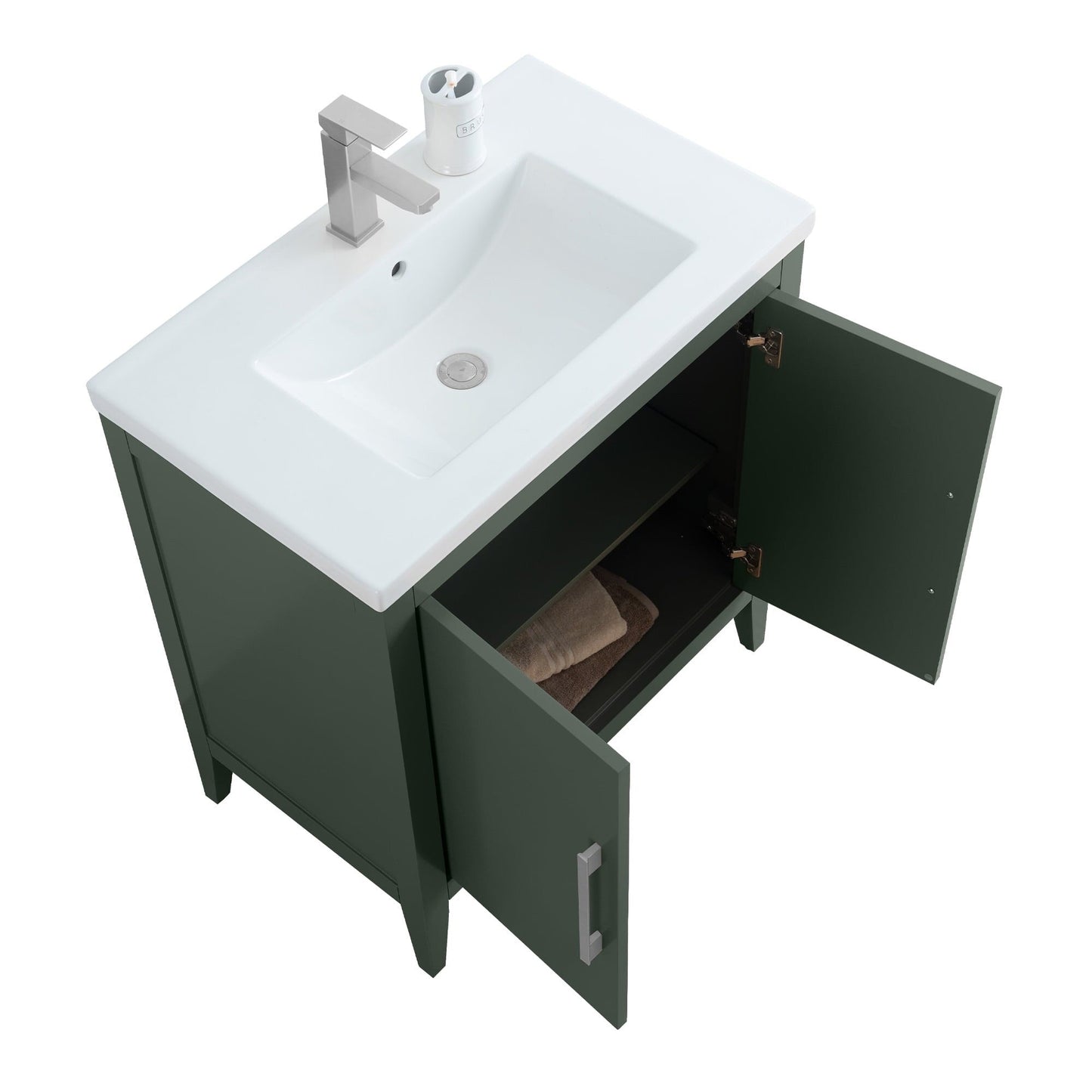 Mobiletto per lavabo da bagno Vanity Art 20 o 24 o 30 con piano in ceramica