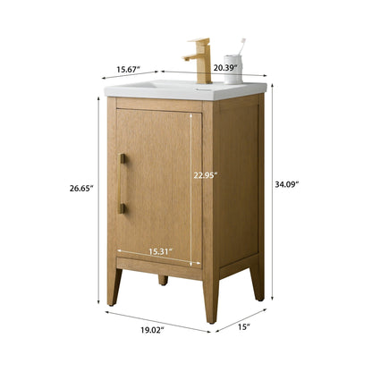 Mobiletto per lavabo da bagno Vanity Art 20 o 24 o 30 con piano in ceramica