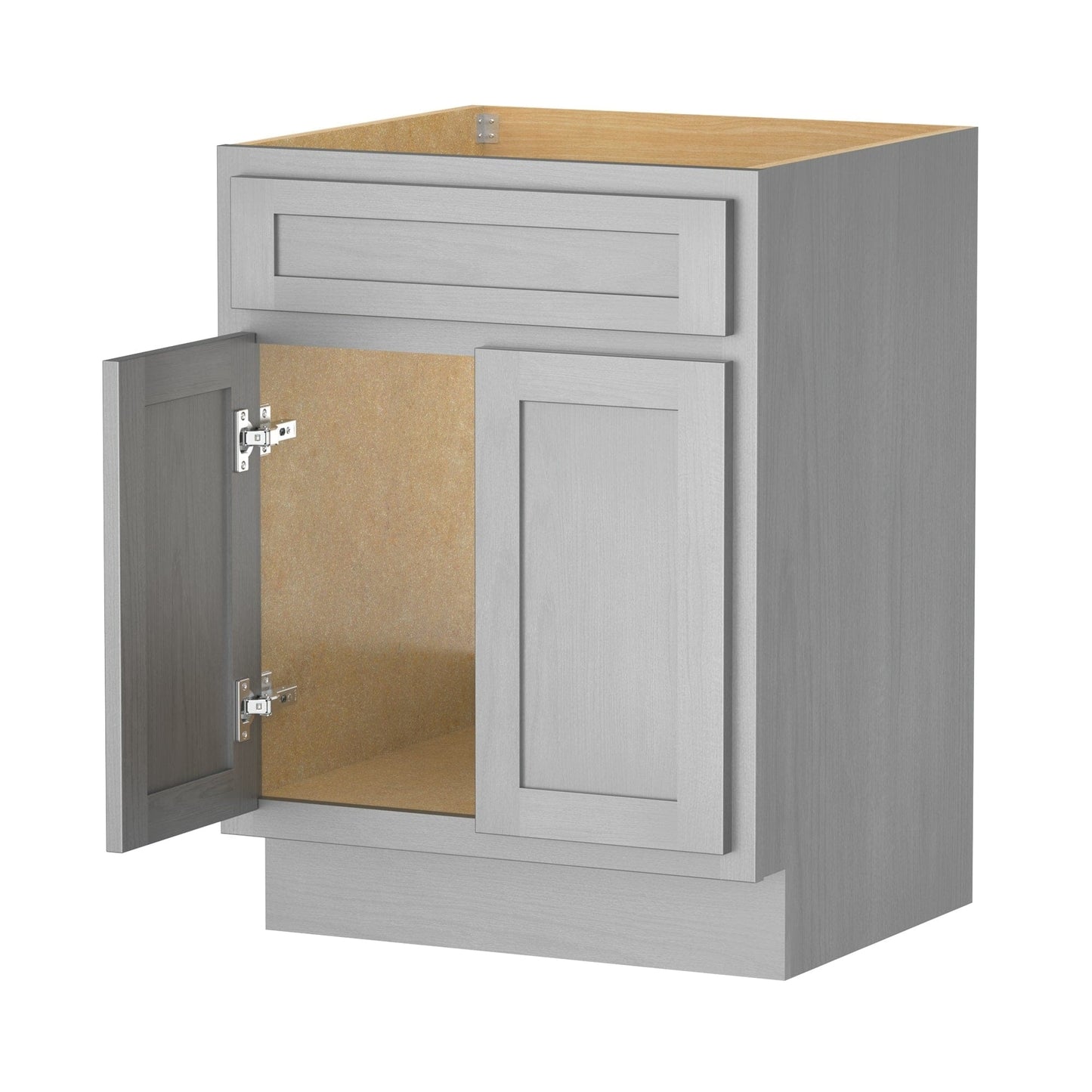 Mobiletto per lavabo da bagno Vanity Art in legno massello da 24 pollici con lavabo singolo