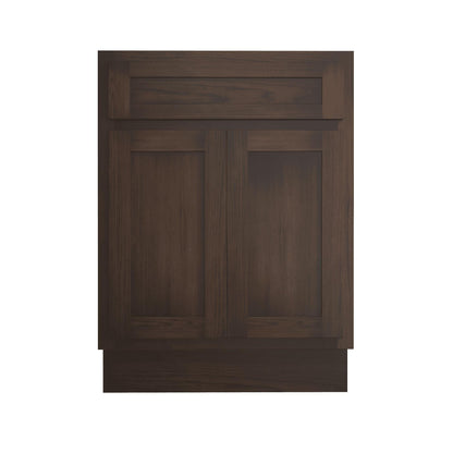 Mobiletto per lavabo da bagno Vanity Art in legno massello da 24 pollici con lavabo singolo