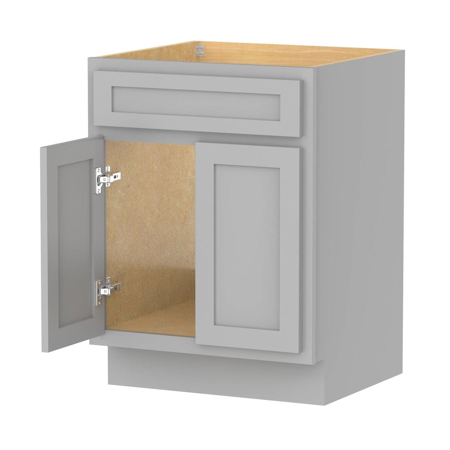 Mobiletto per lavabo da bagno Vanity Art in legno massello da 24 pollici con lavabo singolo