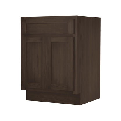 Mobiletto per lavabo da bagno Vanity Art in legno massello da 24 pollici con lavabo singolo