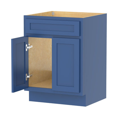 Mobiletto per lavabo da bagno Vanity Art in legno massello da 24 pollici con lavabo singolo