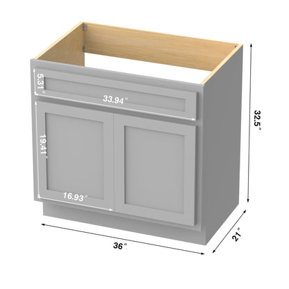Mobiletto per lavabo da bagno Vanity Art da 36 pollici con lavabo singolo