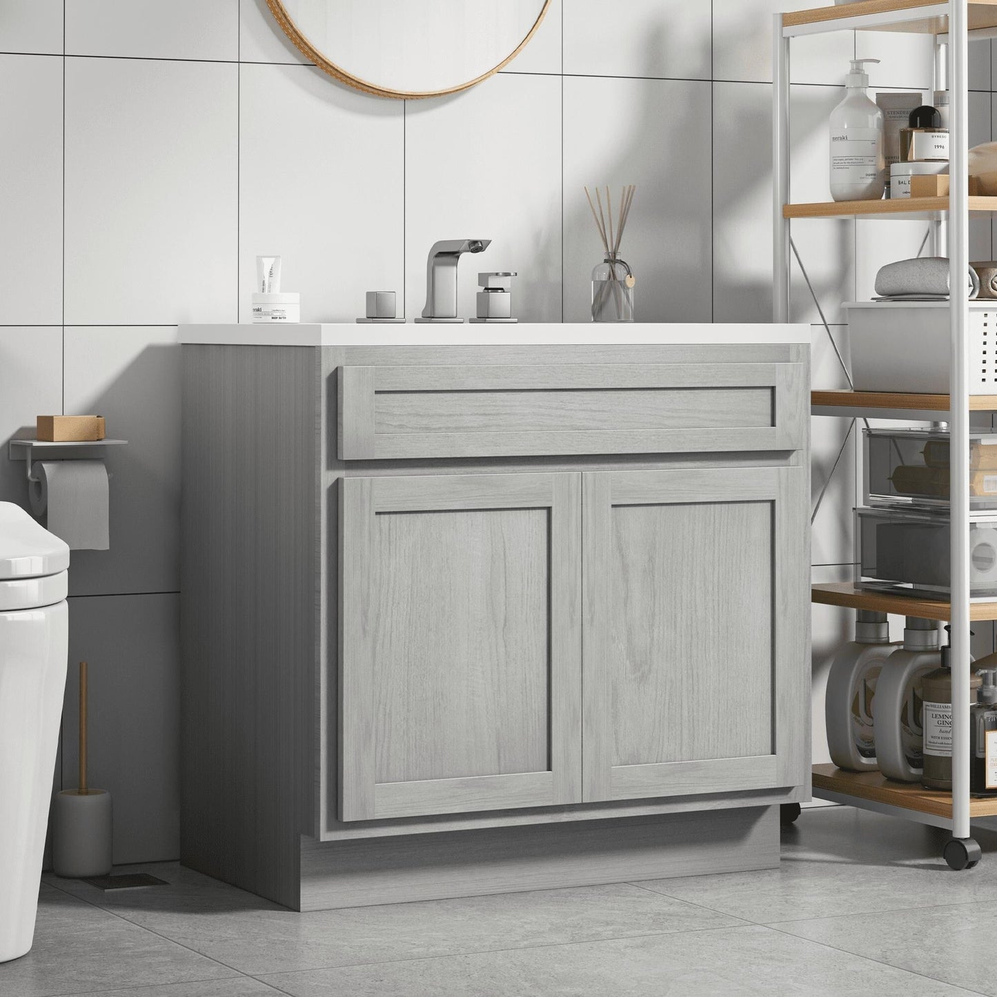 Mobiletto per lavabo da bagno Vanity Art da 36 pollici con lavabo singolo