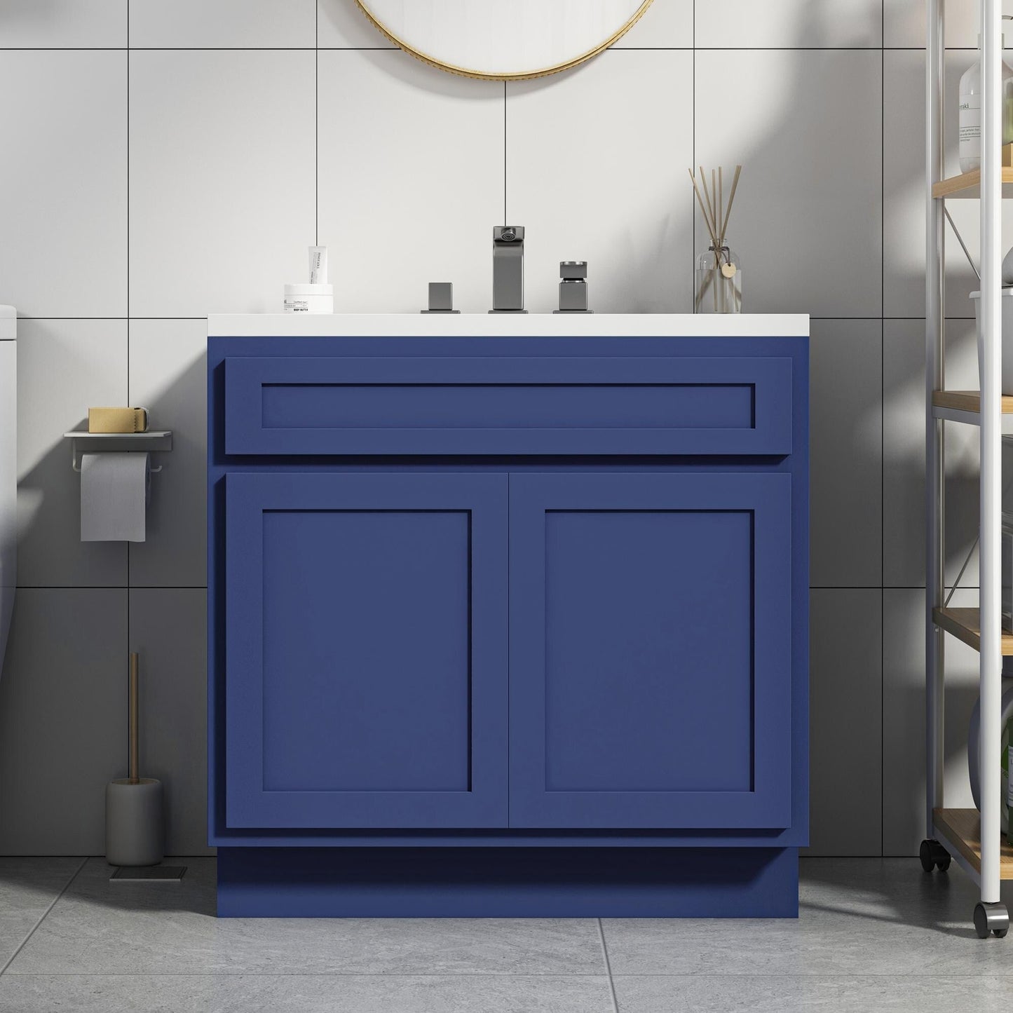 Mobiletto per lavabo da bagno Vanity Art da 36 pollici con lavabo singolo