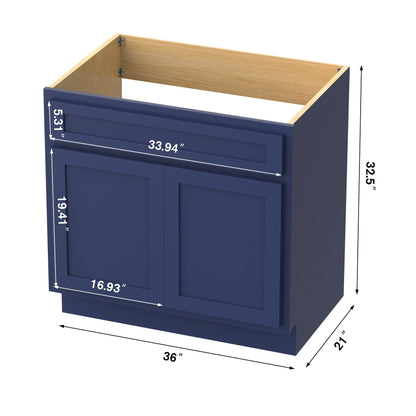 Mobiletto per lavabo da bagno Vanity Art da 36 pollici con lavabo singolo
