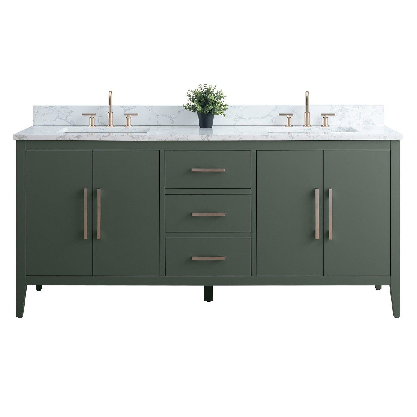 Mobiletto per lavabo da bagno Vanity Art 72 con doppio lavabo e piano in marmo ingegnerizzato