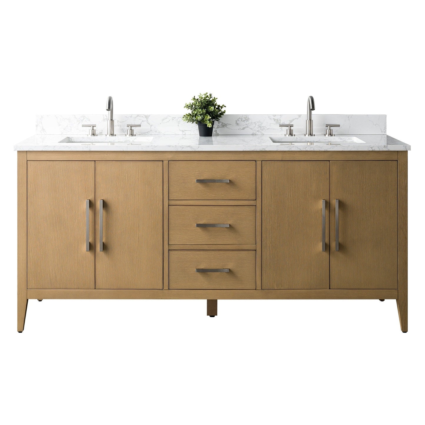 Mobiletto per lavabo da bagno Vanity Art 72 con doppio lavabo e piano in marmo ingegnerizzato