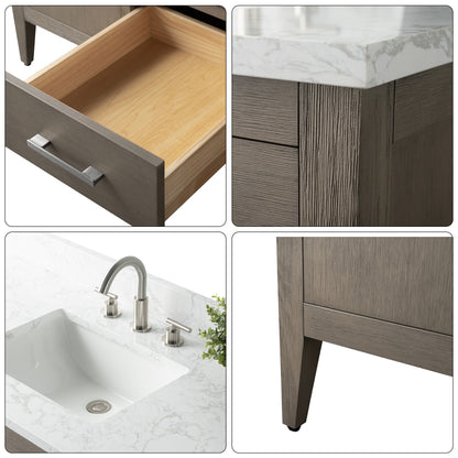 Mobiletto per lavabo da bagno Vanity Art 72 con doppio lavabo e piano in marmo ingegnerizzato