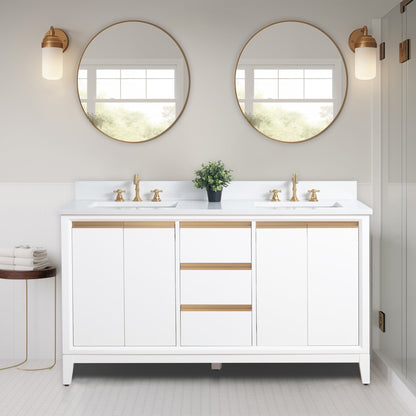 Mobile bagno Vanity Art con lavabo in ceramica e piano in marmo ingegnerizzato