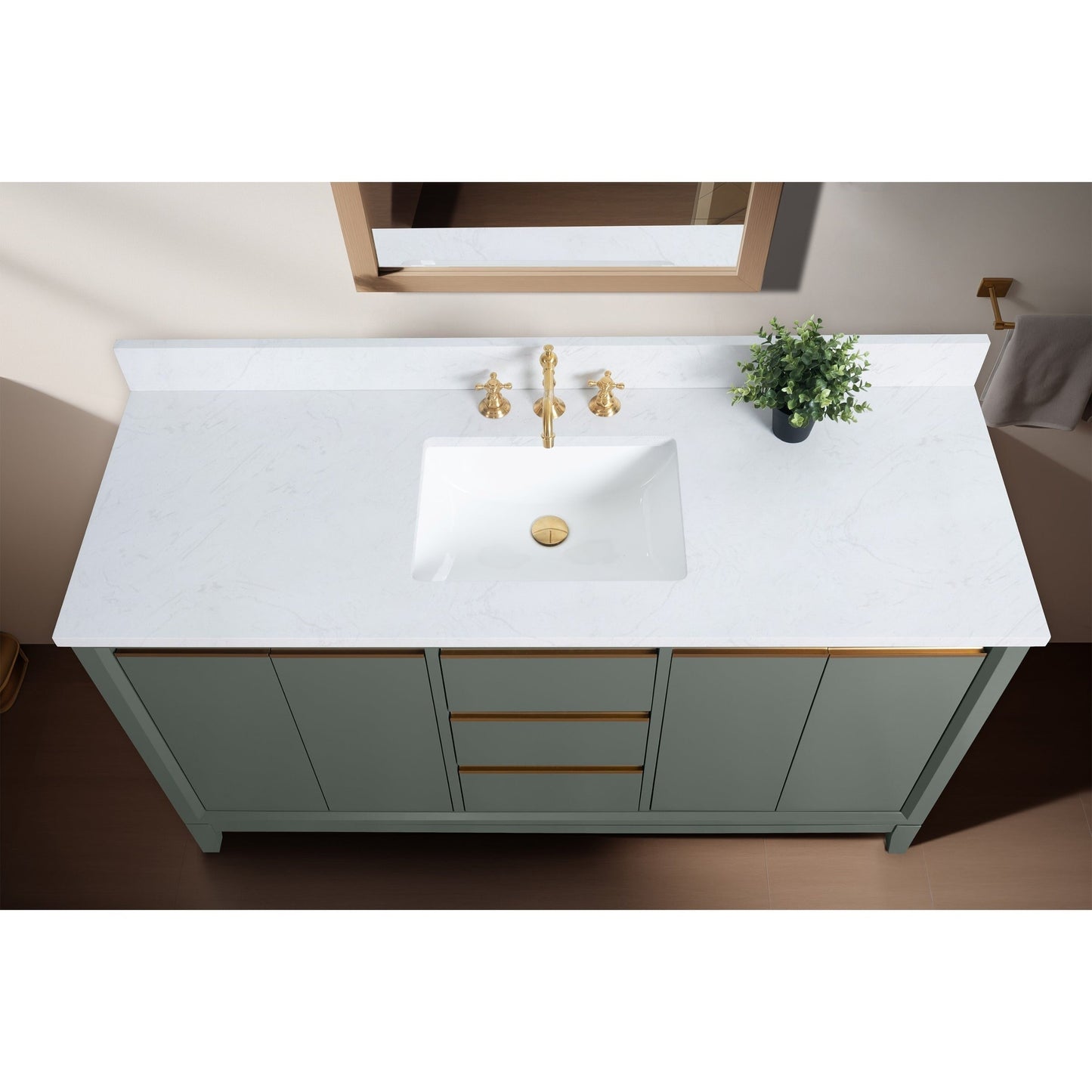 Mobile bagno Vanity Art con lavabo in ceramica e piano in marmo ingegnerizzato