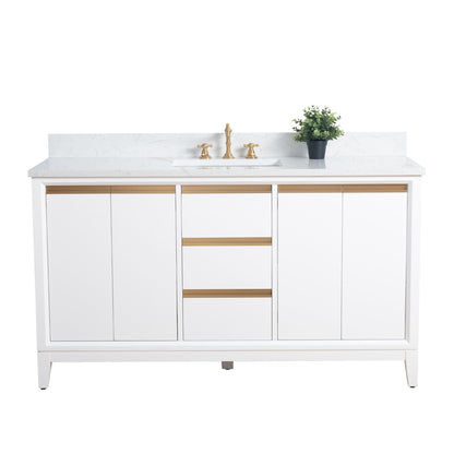 Mobile bagno Vanity Art con lavabo in ceramica e piano in marmo ingegnerizzato