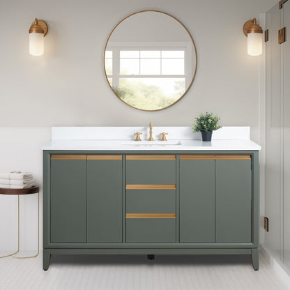 Mobile bagno Vanity Art con lavabo in ceramica e piano in marmo ingegnerizzato