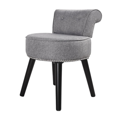 Sedia da trucco VEIKOUS con schienale basso e gambe in legno - 17,3 x 15,7 x 25,1