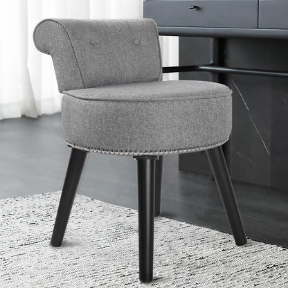 Sedia da trucco VEIKOUS con schienale basso e gambe in legno - 17,3 x 15,7 x 25,1