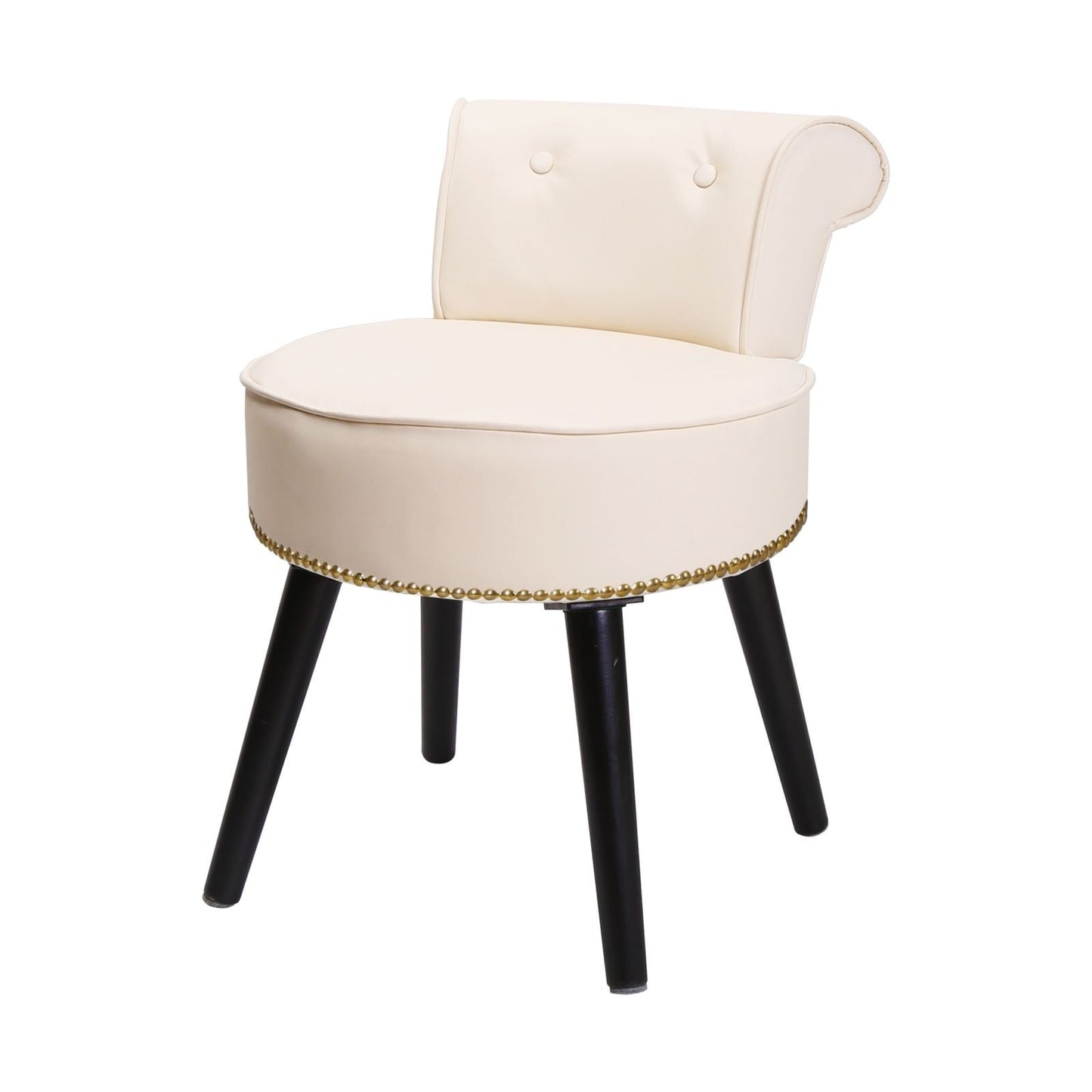 Sedia da trucco VEIKOUS con schienale basso e gambe in legno - 17,3 x 15,7 x 25,1