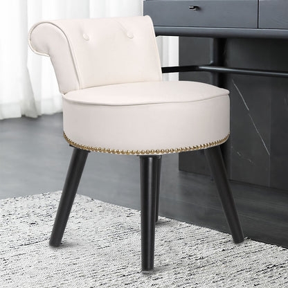Sedia da trucco VEIKOUS con schienale basso e gambe in legno - 17,3 x 15,7 x 25,1