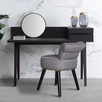Sedia da trucco VEIKOUS con schienale basso e gambe in legno - 17,3 x 15,7 x 25,1