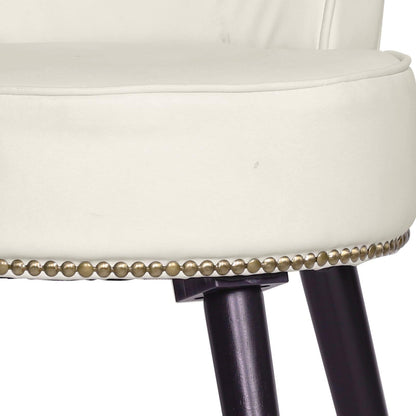 Sedia da trucco VEIKOUS con schienale basso e gambe in legno - 17,3 x 15,7 x 25,1