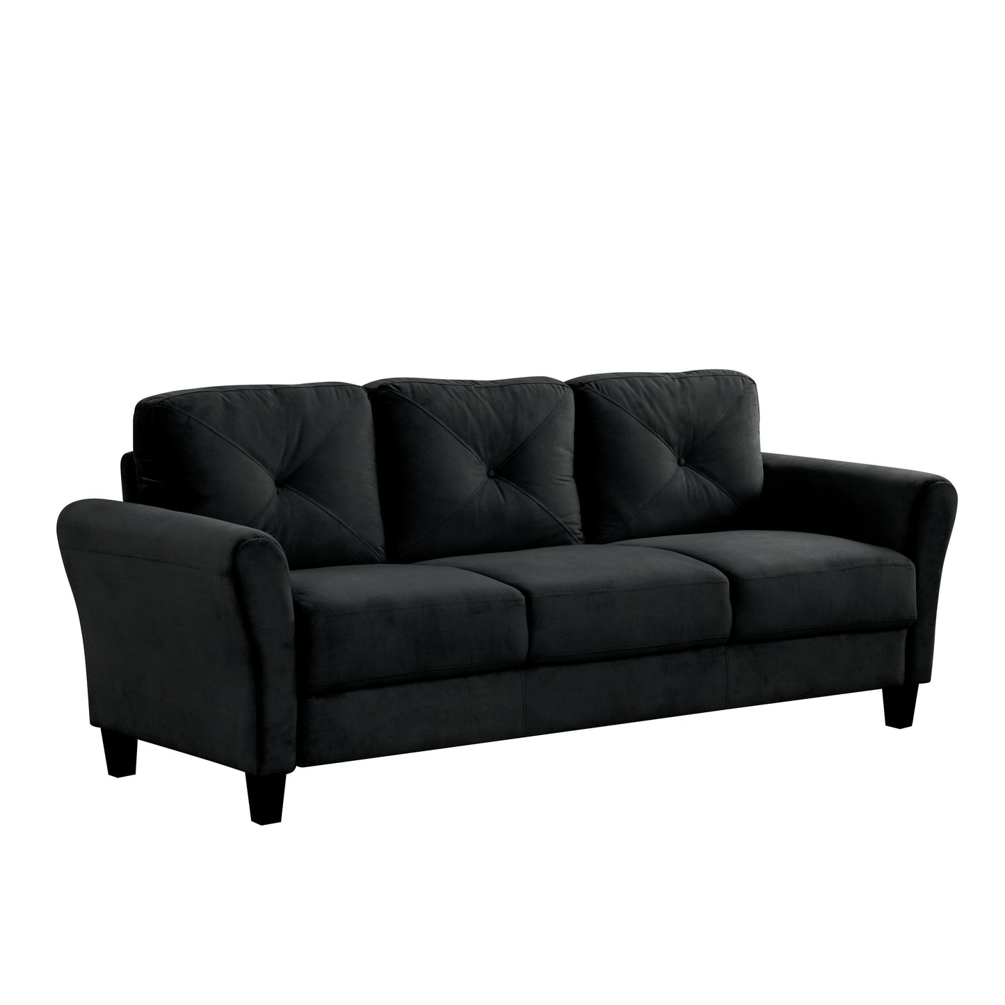 Divano componibile a 3 posti in velluto con cuscini in memory foam