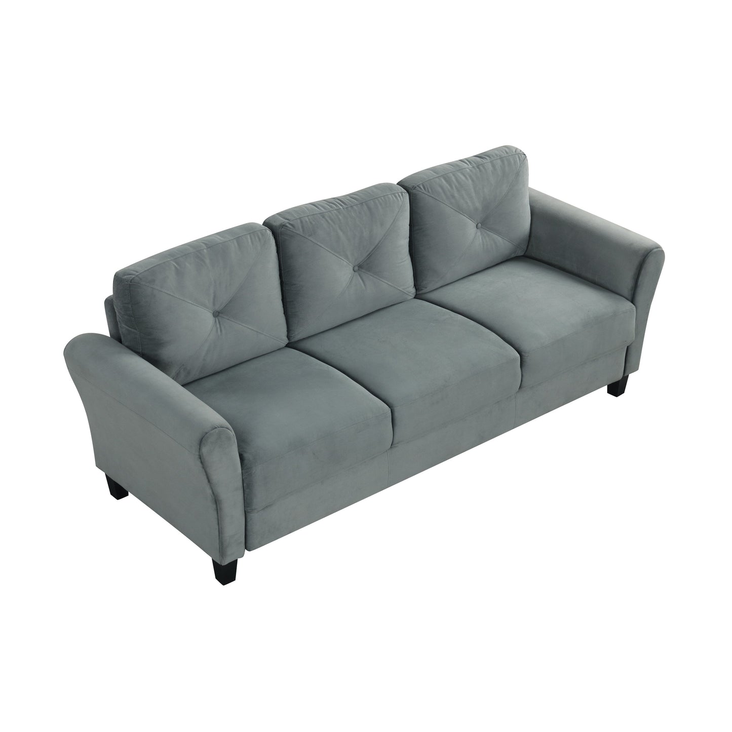 Divano componibile a 3 posti in velluto con cuscini in memory foam