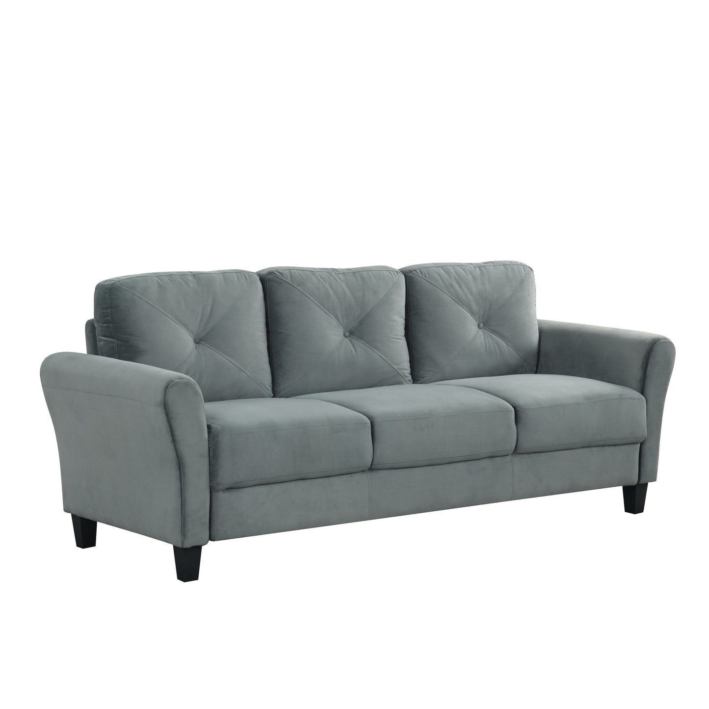 Divano componibile a 3 posti in velluto con cuscini in memory foam