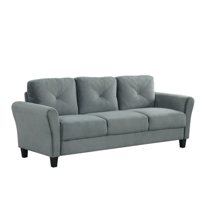 Divano componibile a 3 posti in velluto con cuscini in memory foam