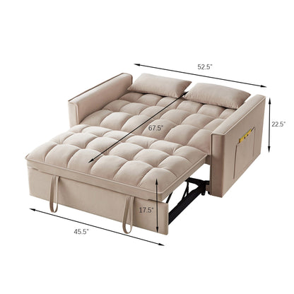 Divano letto estraibile 4 in 1 in velluto
