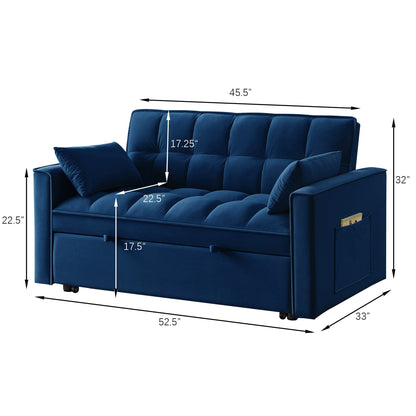Divano letto estraibile 4 in 1 in velluto