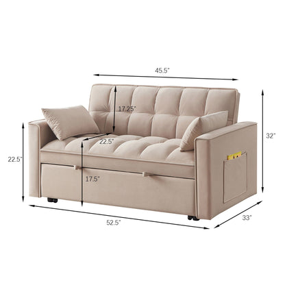 Divano letto estraibile 4 in 1 in velluto