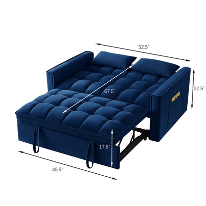 Divano letto estraibile 4 in 1 in velluto