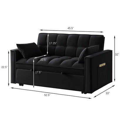 Divano letto estraibile 4 in 1 in velluto
