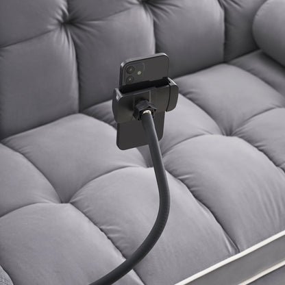 Divano letto convertibile in velluto da 55'' a 2 posti con letto estraibile, reclinazione regolabile, tasche laterali e porta telefono