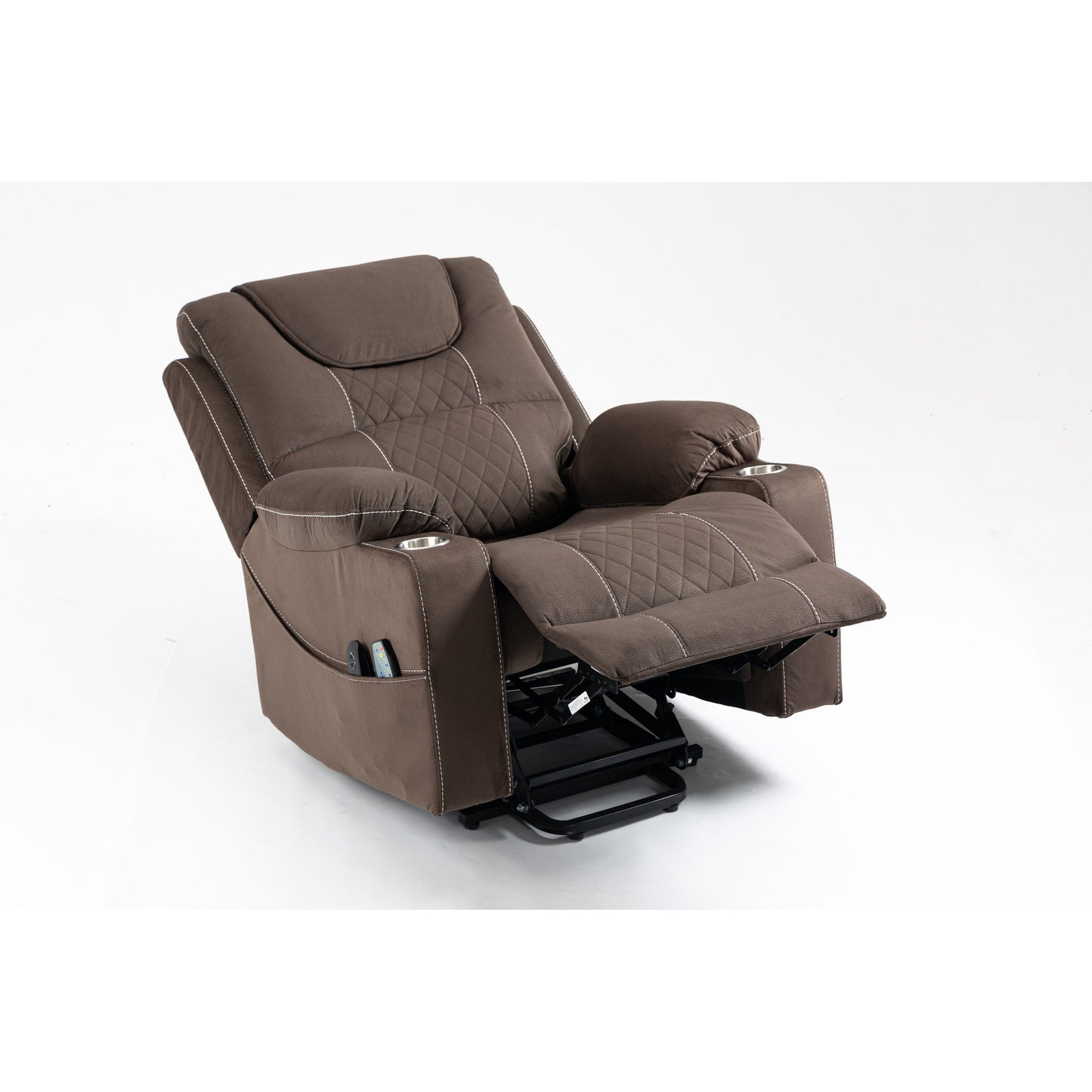 Poltrona reclinabile Velvet Dual Motor con riscaldamento, massaggio e portabicchieri
